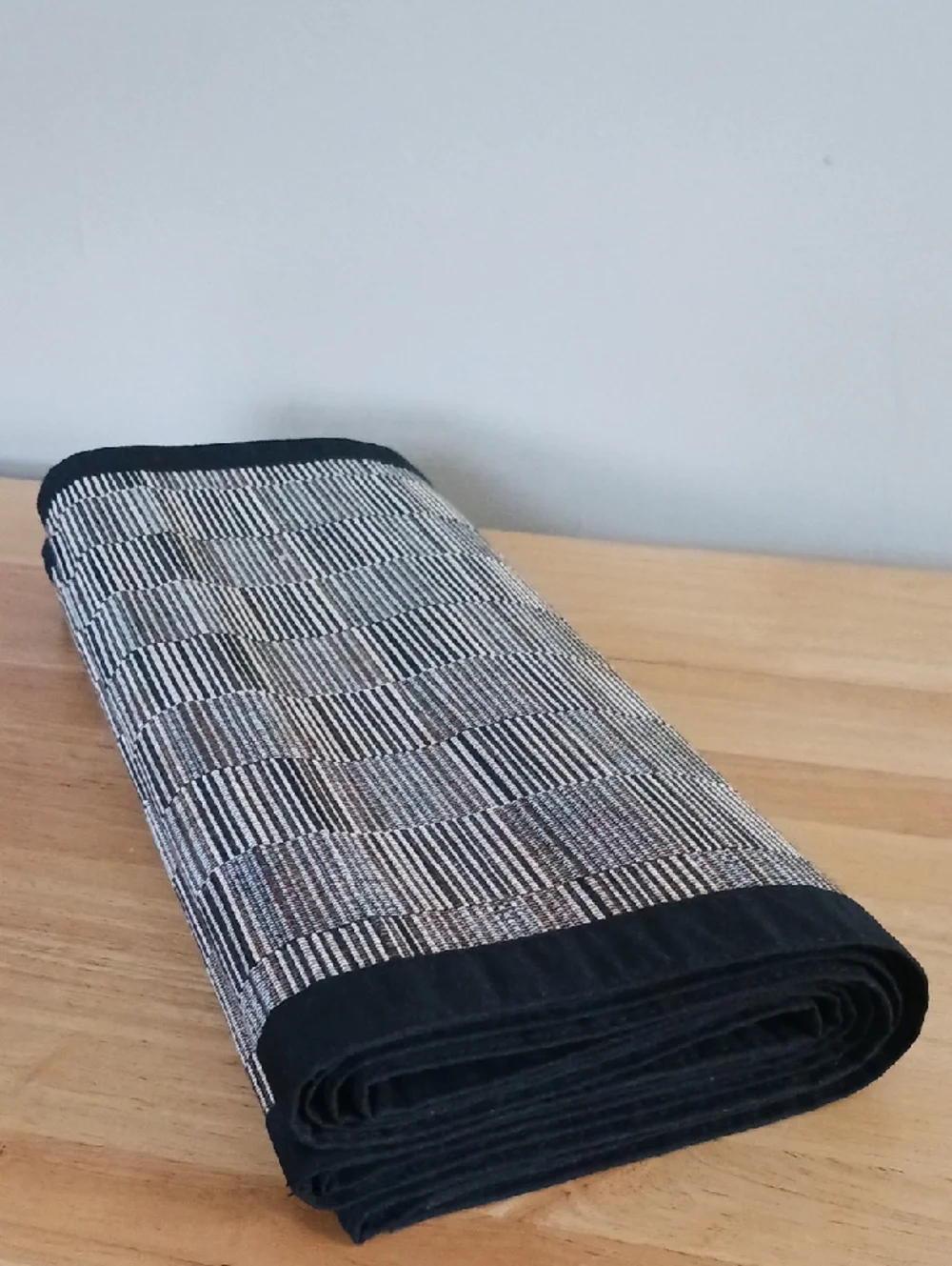 Crate & Barrel Woven Rafia/Cotton Texured Table Runner